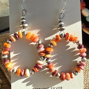 Handmade Sterling Silver Multi-Color Spiny Earrings